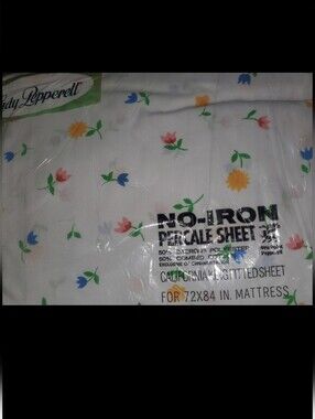 Vintage WestPoint Lady Pepperell Cal King fitted sheet/ Floral/NOS